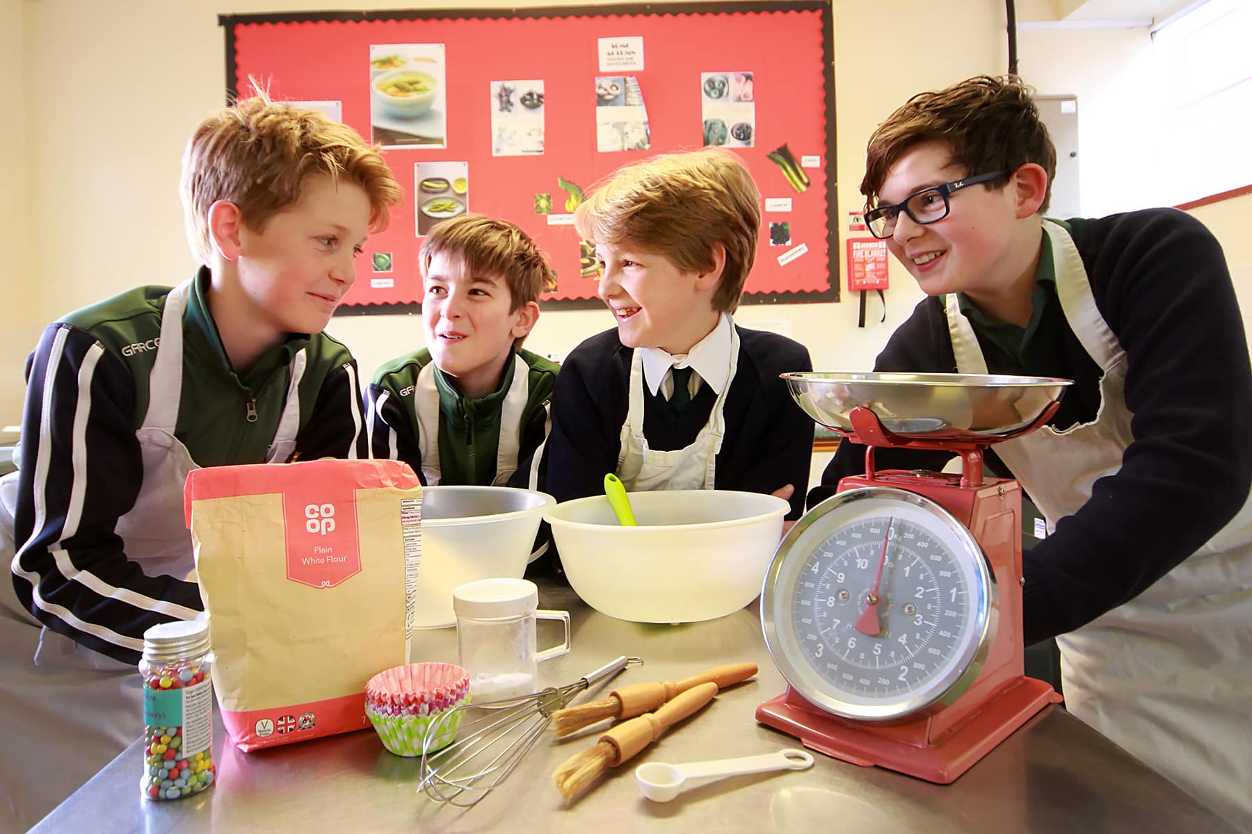 Pupils enjoying cookery and baking