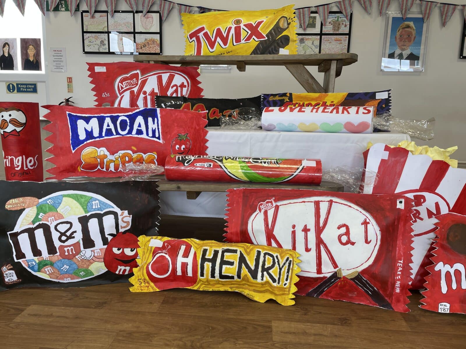 A vibrant display of chocolate themed artwork
