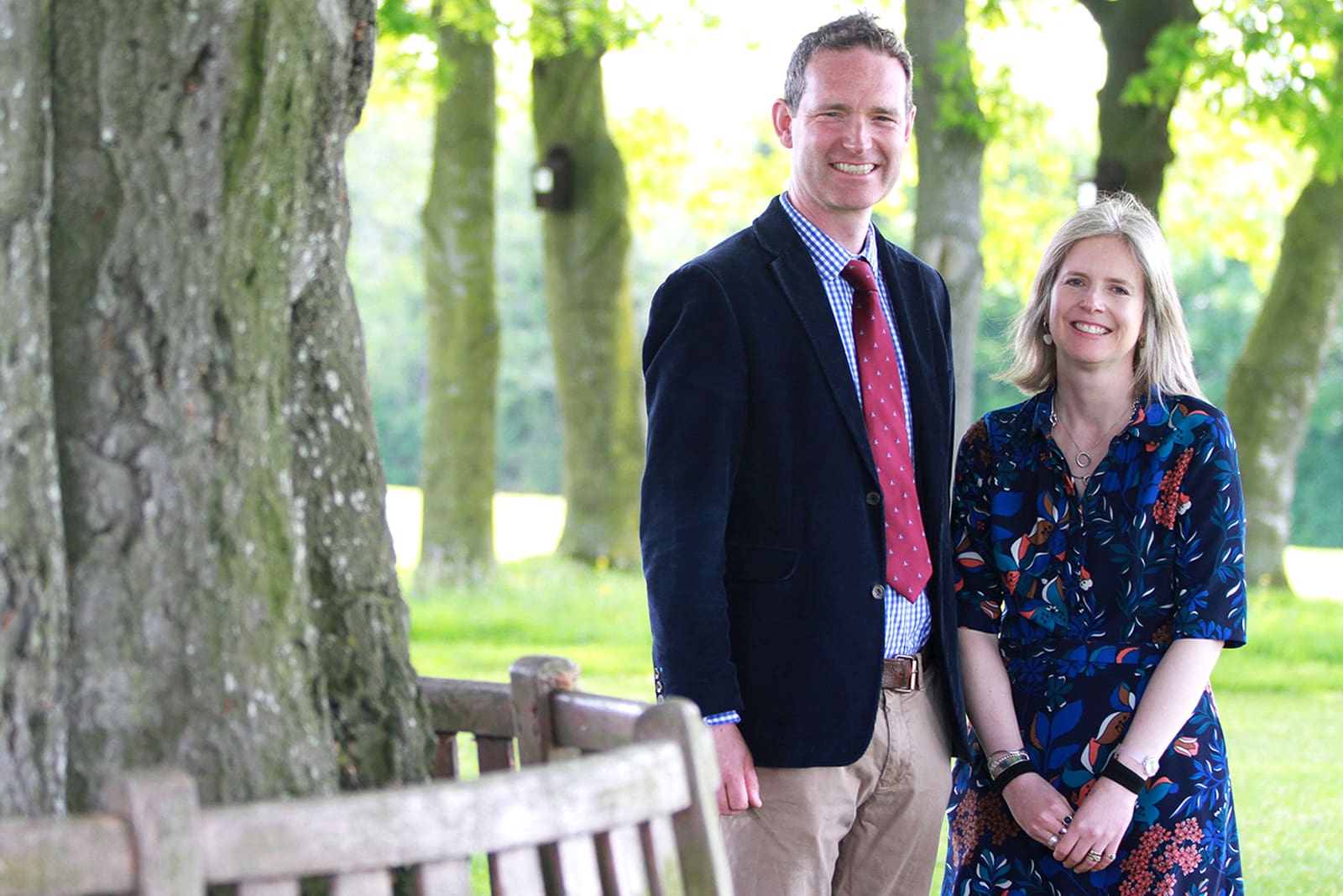 Picture of the Houseparents of Packwood's boys' boarding house, taken in the school grounds.