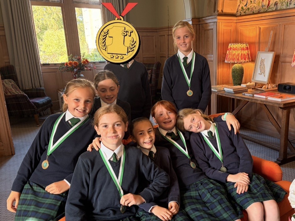 Team of hockey players wearing their medals