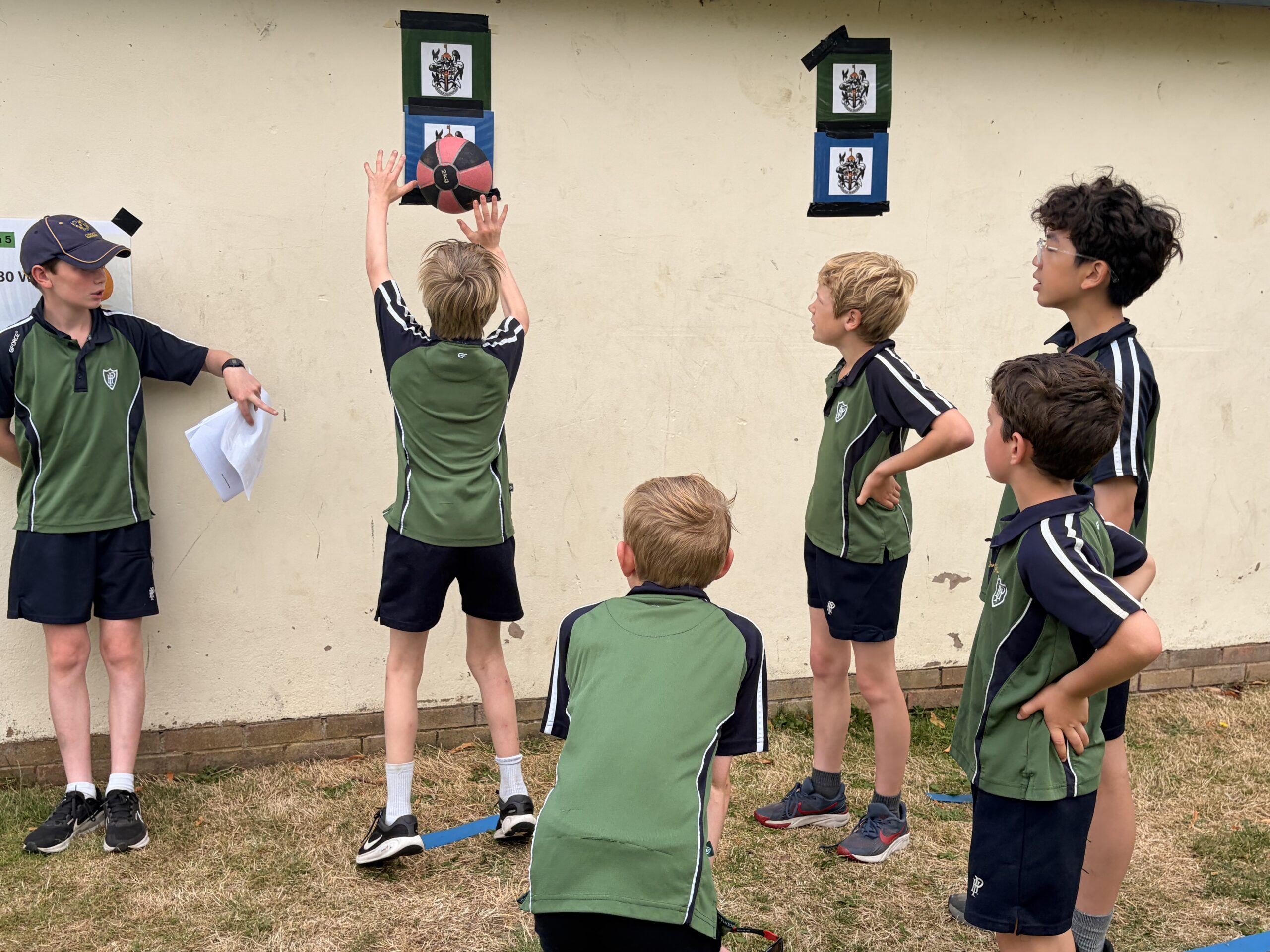 Group of children taking part in group exercise