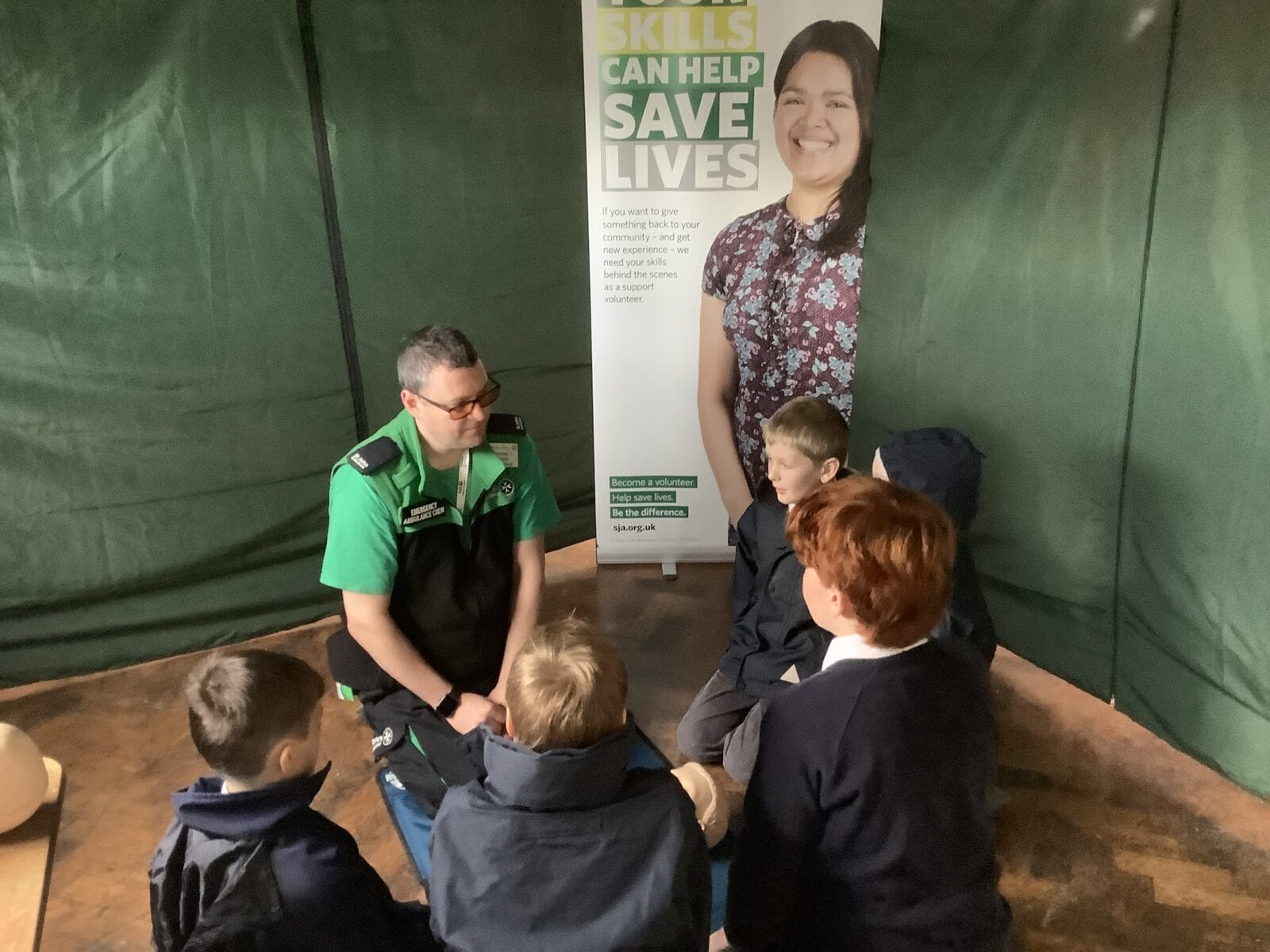 Pupils learning about first aid