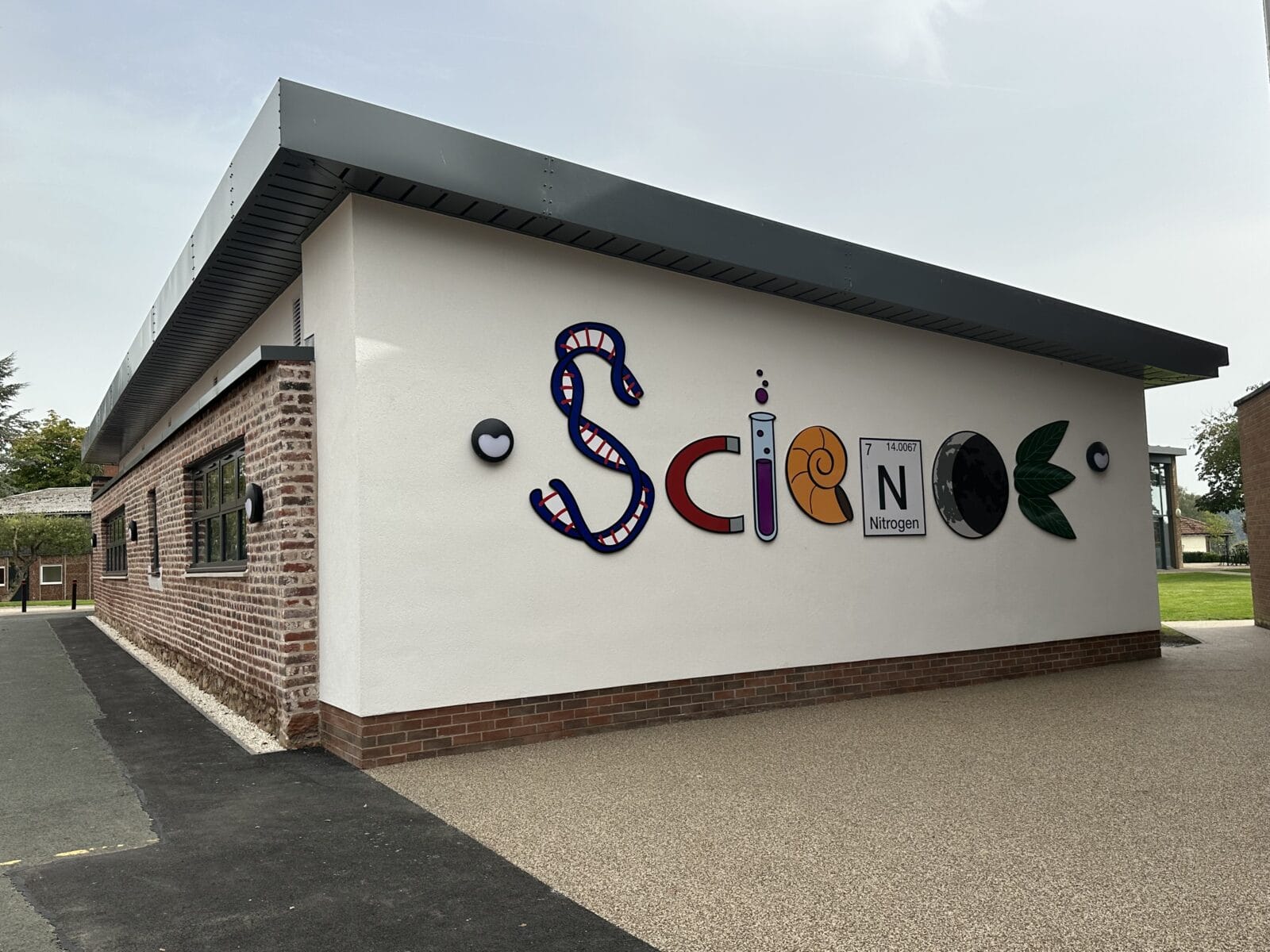 Packwood School Science Centre with colourful signage on the wall