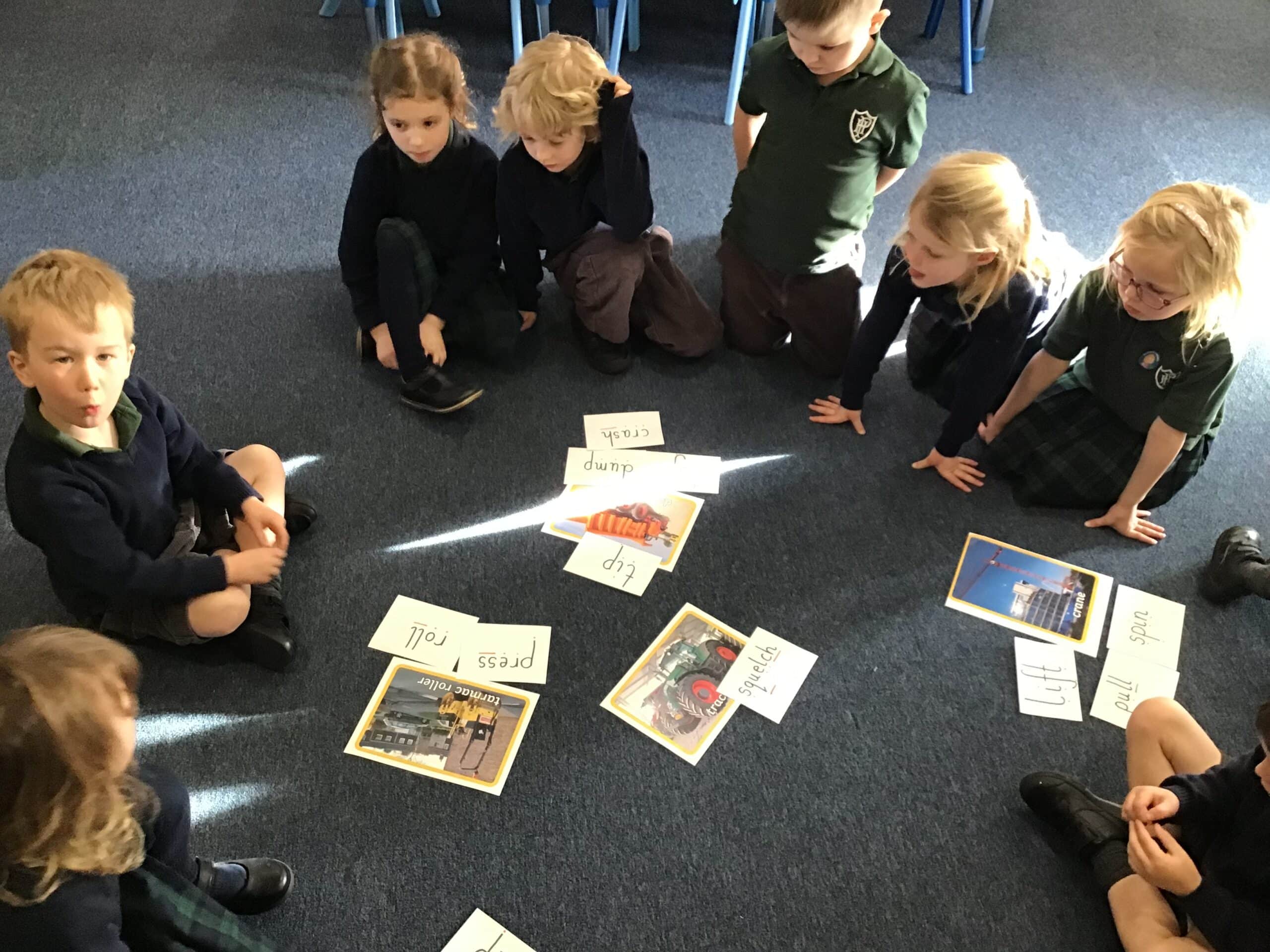Young children looking at pictures and artwork
