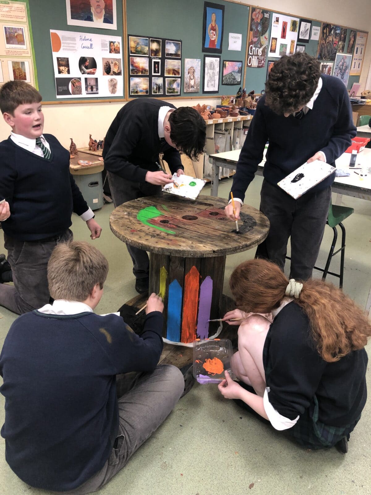 Children enjoying a recycling project at school