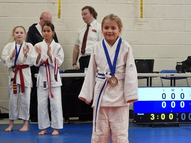 Young girl in judo competition