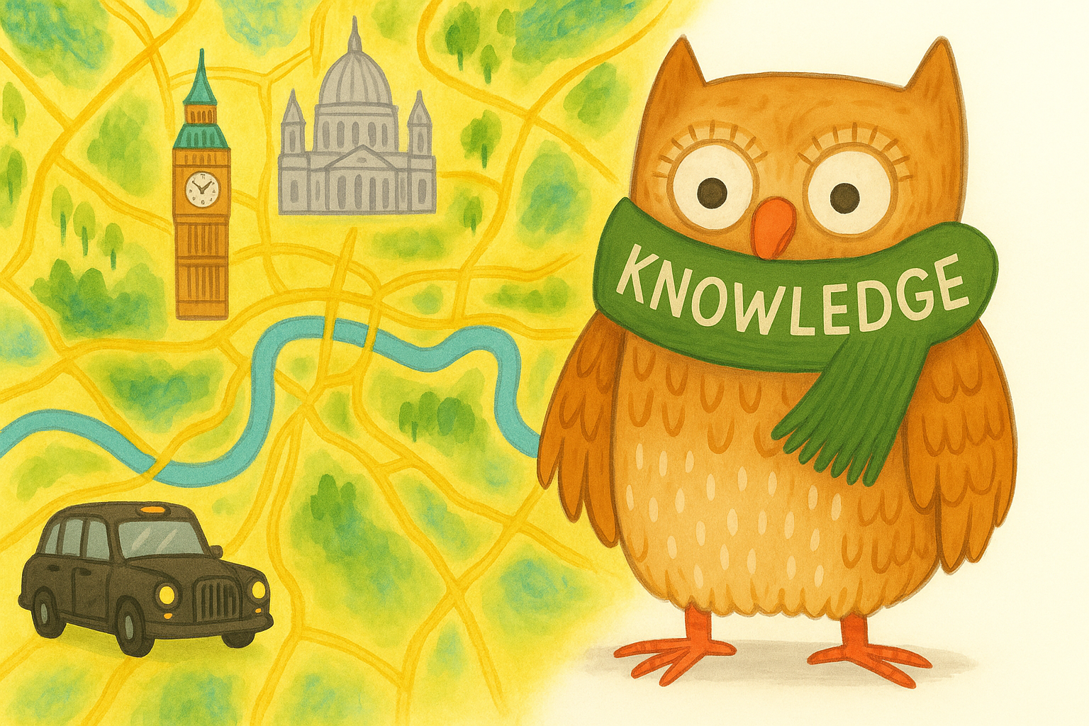 Packwood owl against London backdrop