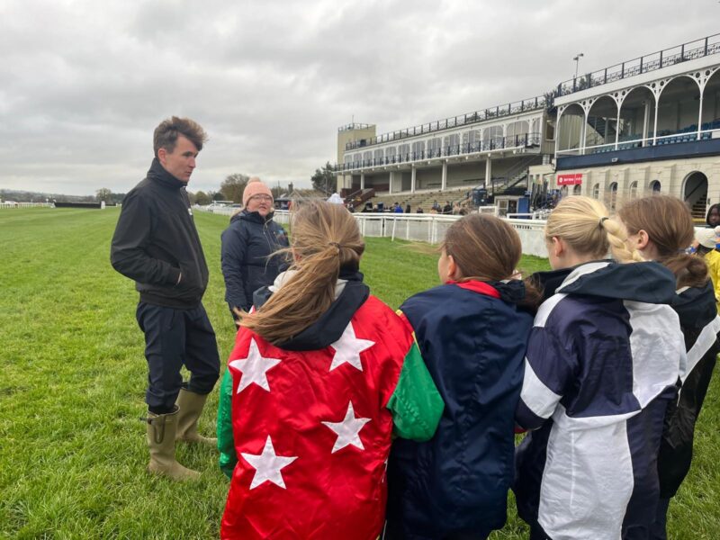 Pupils exploring a racecourse