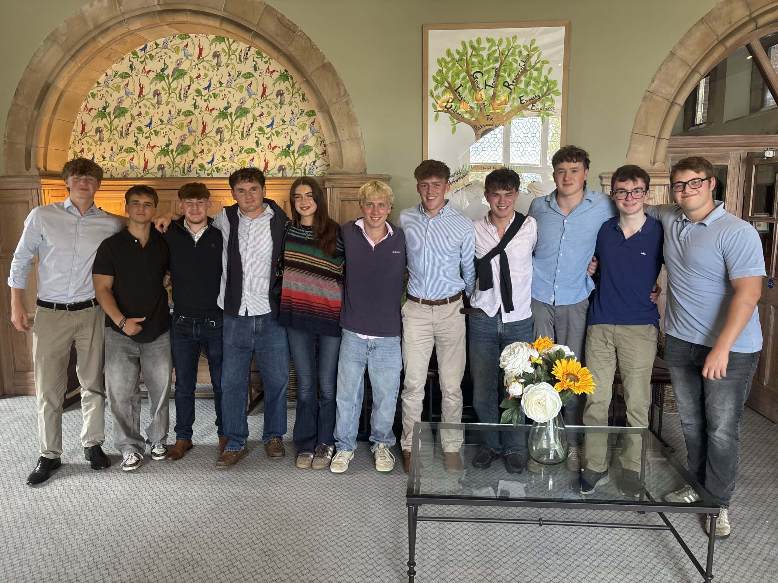 Group of past pupils attending a reunion dinner at Packwood