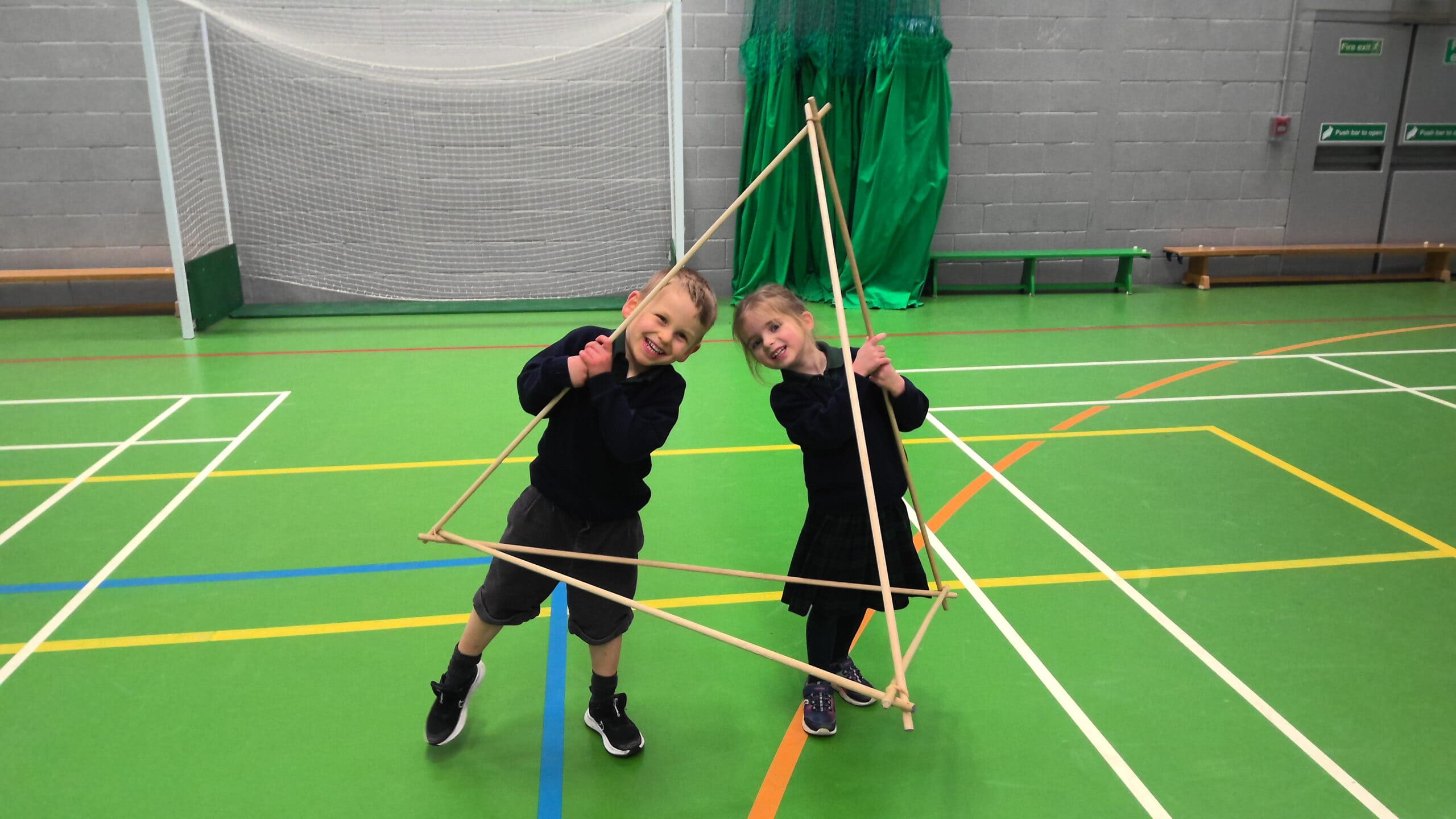 Children learning to build architectural structures