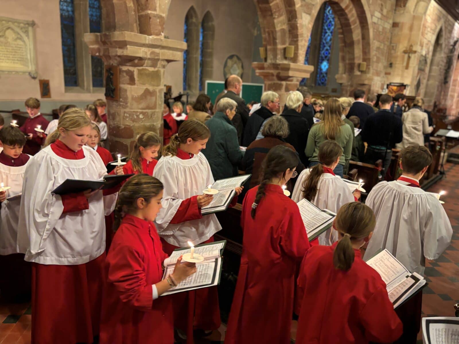 Children's choir singing in chapel